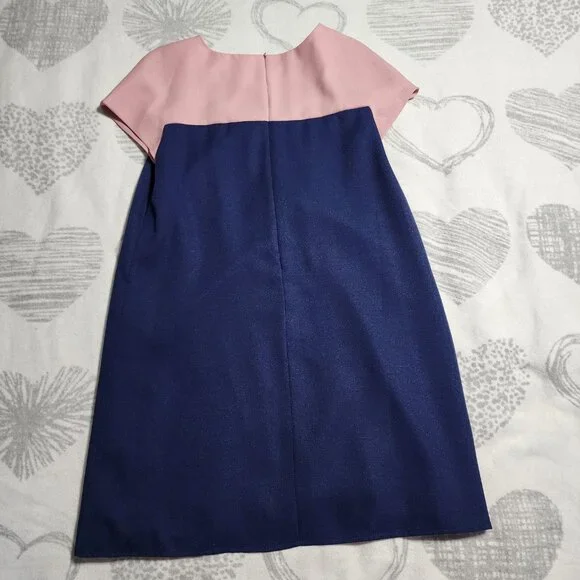 Vintage 1980's Bedford Fair Lifestyles Pink & Navy Dress - Size 10โ - Picture 4 of 4